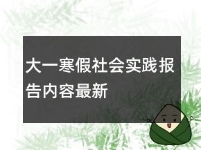 大一寒假社會(huì)實(shí)踐報(bào)告內(nèi)容最新
