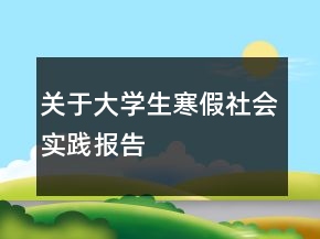 關(guān)于大學生寒假社會實踐報告