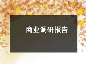 商業(yè)調(diào)研報告