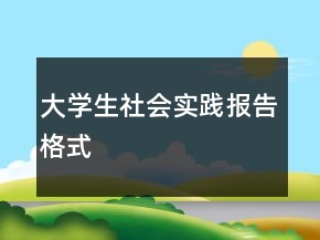 大學(xué)生社會實(shí)踐報(bào)告格式