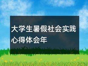 大學(xué)生暑假社會實(shí)踐心得體會年