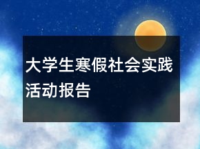 大學(xué)生寒假社會(huì)實(shí)踐活動(dòng)報(bào)告