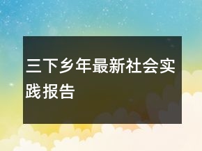 三下鄉(xiāng)年最新社會(huì)實(shí)踐報(bào)告