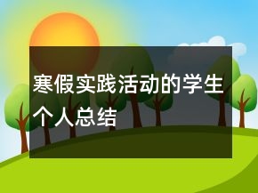 寒假實踐活動的學(xué)生個人總結(jié)