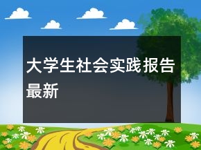 大學(xué)生社會實(shí)踐報告最新