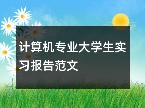 計(jì)算機(jī)專業(yè)大學(xué)生實(shí)習(xí)報(bào)告范文