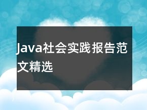 Java社會實踐報告范文精選