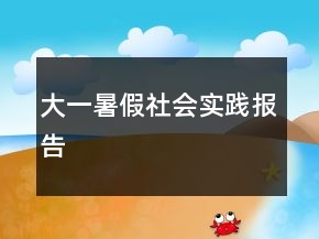 大一暑假社會實(shí)踐報告