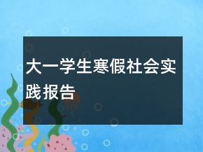 大一學(xué)生寒假社會(huì)實(shí)踐報(bào)告