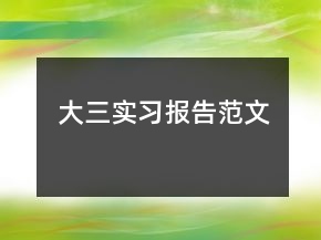 大三實(shí)習(xí)報(bào)告范文