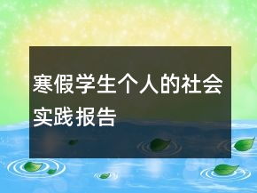 寒假學(xué)生個人的社會實踐報告