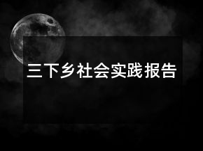 三下鄉(xiāng)社會實踐報告
