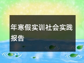 年寒假實(shí)訓(xùn)社會(huì)實(shí)踐報(bào)告