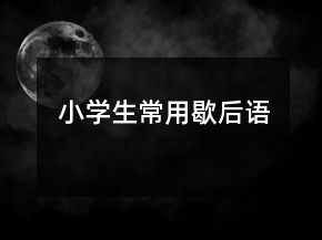 小學(xué)生常用歇后語
