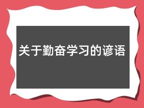 關(guān)于勤奮學(xué)習(xí)的諺語