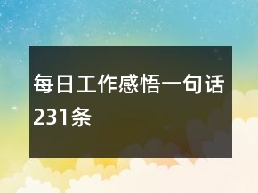 每日工作感悟一句話231條