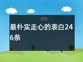 最樸實走心的表白246條