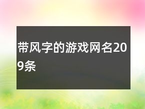 帶風(fēng)字的游戲網(wǎng)名209條