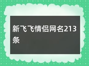 新飛飛情侶網(wǎng)名213條