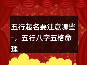 五行起名要注意哪些-，五行八字五格命理取名245條