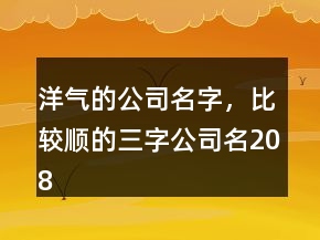 洋氣的公司名字，比較順的三字公司名208條