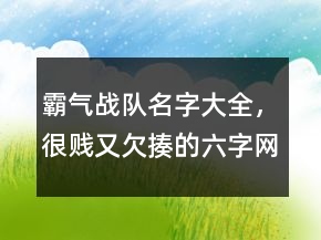 霸氣戰(zhàn)隊(duì)名字大全，很賤又欠揍的六字網(wǎng)名230條