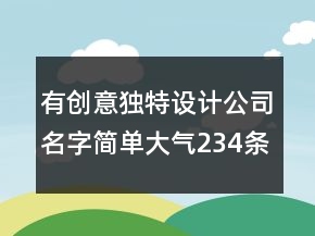 有創(chuàng)意獨特設計公司名字簡單大氣234條
