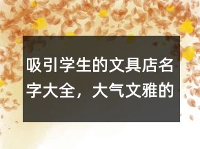 吸引學(xué)生的文具店名字大全，大氣文雅的文具店名字231條