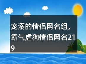 寵溺的情侶網(wǎng)名組，霸氣虐狗情侶網(wǎng)名219條