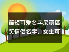 簡(jiǎn)短可愛(ài)名字呆萌搞笑情侶名字，女生可愛(ài)俏皮呆萌網(wǎng)名205條
