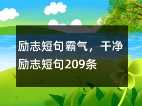勵(lì)志短句霸氣，干凈勵(lì)志短句209條