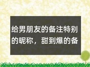 給男朋友的備注特別的昵稱，甜到爆的備注247條