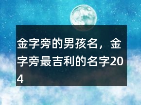 金字旁的男孩名，金字旁最吉利的名字204條