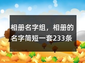 相冊名字組，相冊的名字簡短一套233條