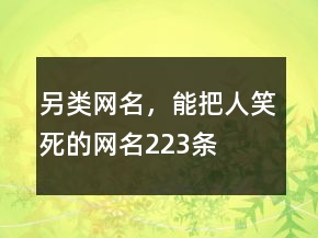 另類網(wǎng)名，能把人笑死的網(wǎng)名223條