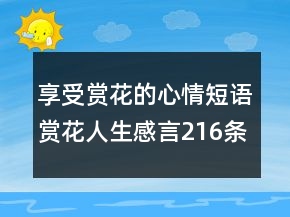 享受賞花的心情短語賞花人生感言216條