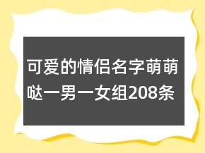 可愛的情侶名字萌萌噠一男一女組208條