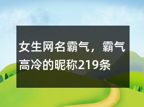 女生網(wǎng)名霸氣，霸氣高冷的昵稱219條