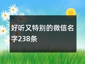 好聽又特別的微信名字238條