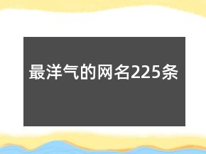 最洋氣的網(wǎng)名225條