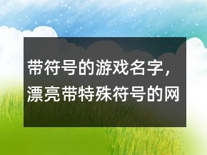 帶符號(hào)的游戲名字，漂亮帶特殊符號(hào)的網(wǎng)名241條