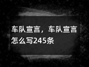 車隊(duì)宣言，車隊(duì)宣言怎么寫245條