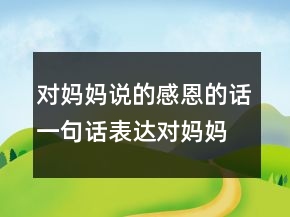 對媽媽說的感恩的話一句話表達(dá)對媽媽的愛211條