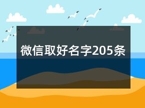 微信取好名字205條