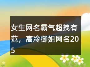 女生網(wǎng)名霸氣超拽有范，高冷御姐網(wǎng)名205條