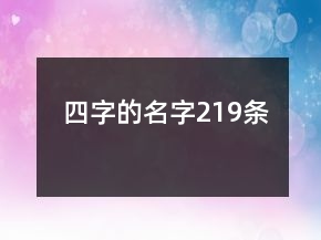 四字的名字219條