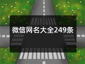 微信網(wǎng)名大全249條