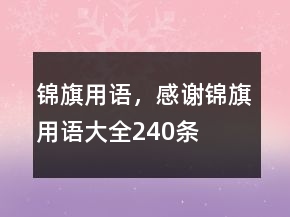 錦旗用語，感謝錦旗用語大全240條