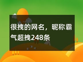 很拽的網(wǎng)名，昵稱霸氣超拽248條