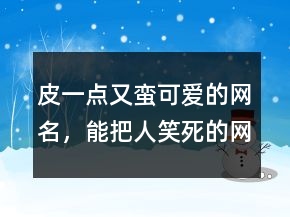 皮一點(diǎn)又蠻可愛的網(wǎng)名，能把人笑死的網(wǎng)名247條